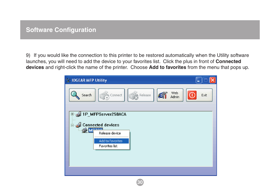 Software conﬁguration | IOGear USB Multi GMFPSU01 User Manual | Page 30 / 44