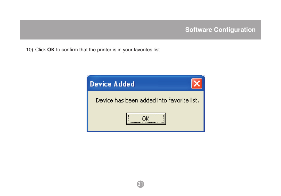 Software conﬁguration | IOGear USB Multi GMFPSU01 User Manual | Page 31 / 44