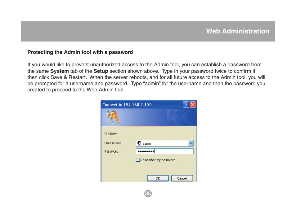 Web administration | IOGear USB Multi GMFPSU01 User Manual | Page 35 / 44