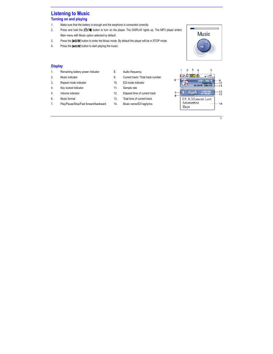Listening to music | Igloo MPK2066UKAB User Manual | Page 15 / 36