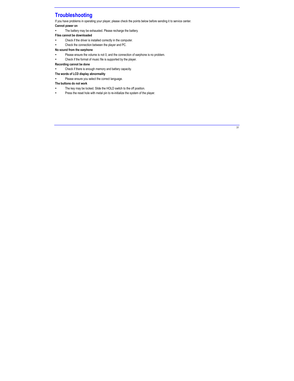 Troubleshooting | Igloo MPK2066UKAB User Manual | Page 35 / 36