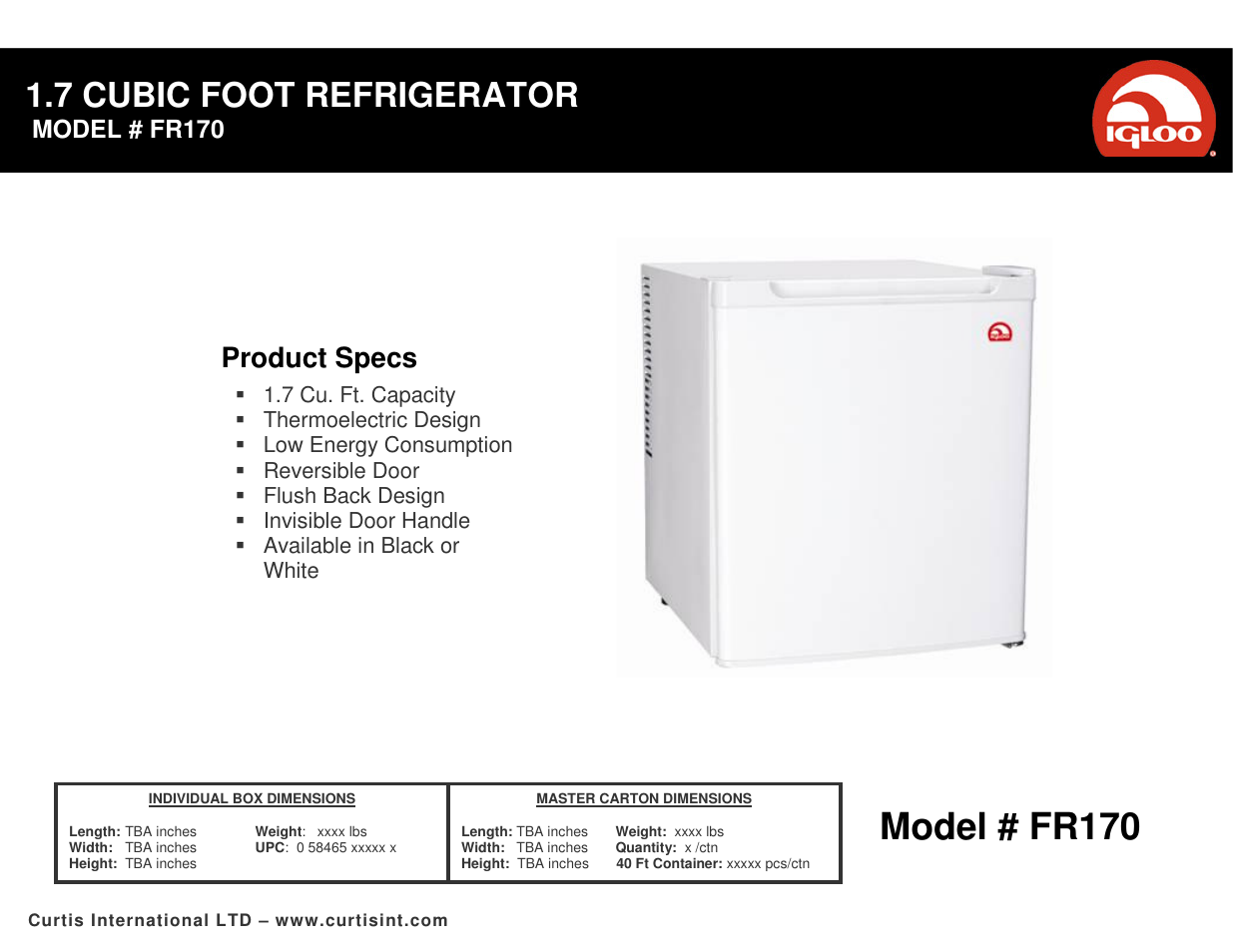 Igloo FR170 User Manual | 1 page