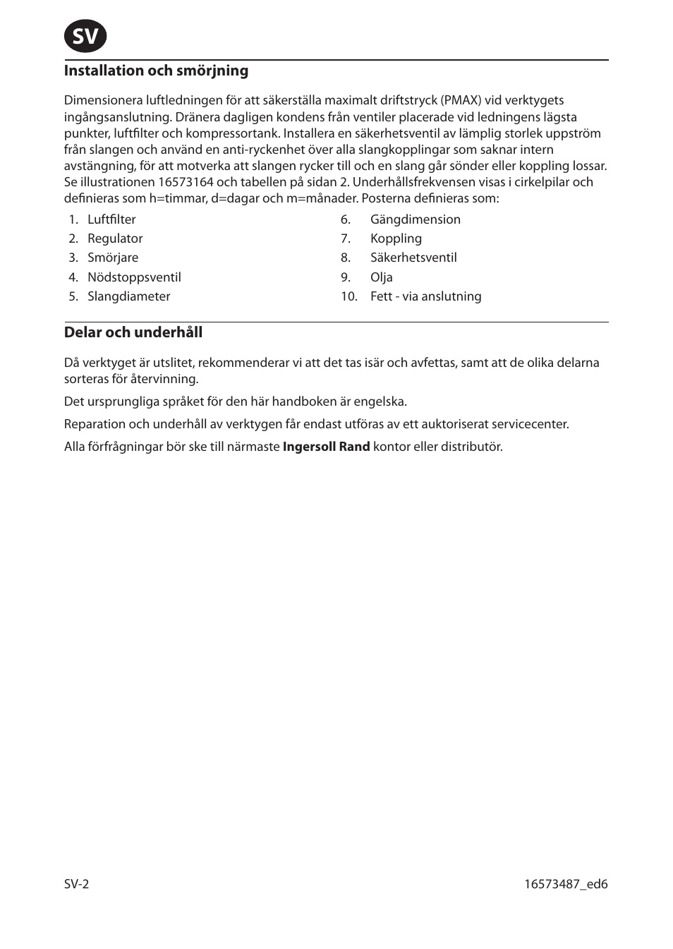 Ingersoll-Rand 301 User Manual | Page 18 / 56