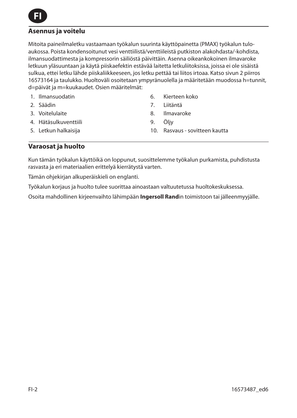 Ingersoll-Rand 301 User Manual | Page 22 / 56