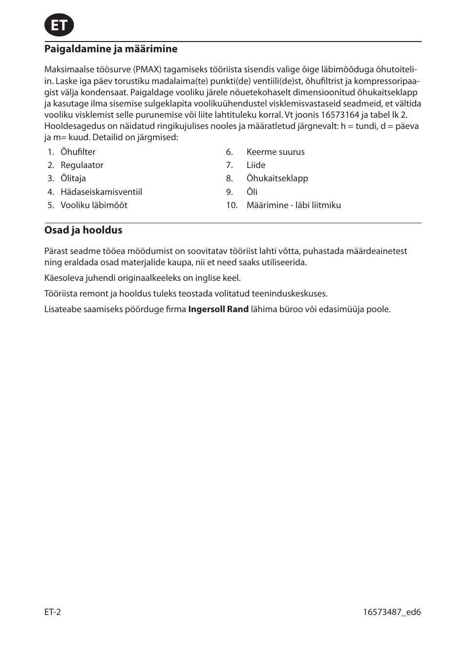 Ingersoll-Rand 301 User Manual | Page 34 / 56