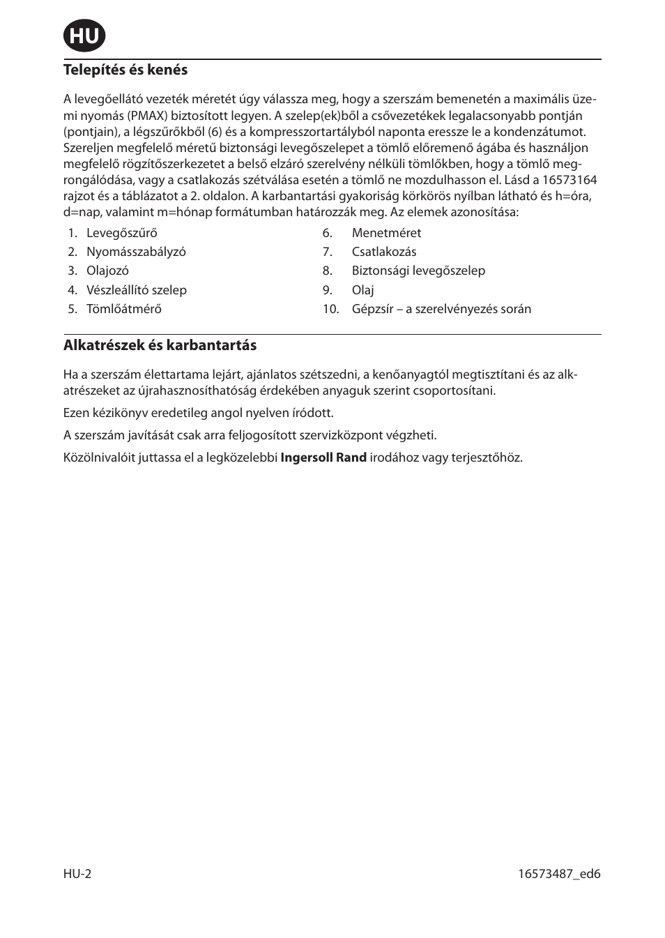 Ingersoll-Rand 301 User Manual | Page 36 / 56
