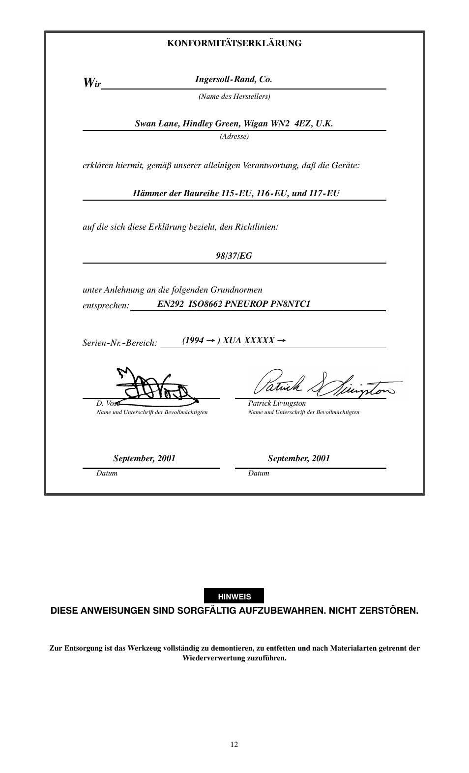 Ingersoll-Rand 115--EU User Manual | Page 12 / 27