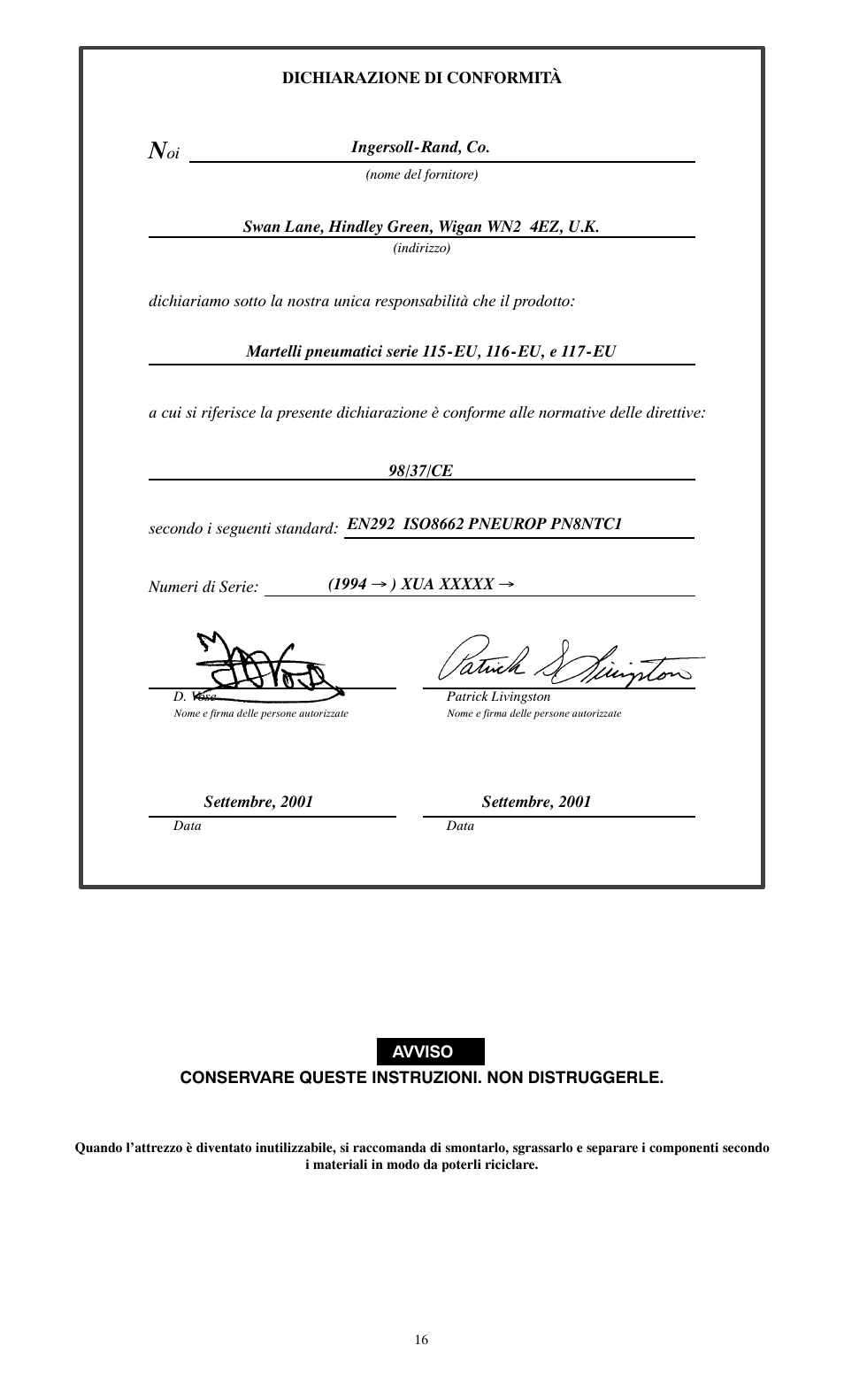 Ingersoll-Rand 115--EU User Manual | Page 16 / 27