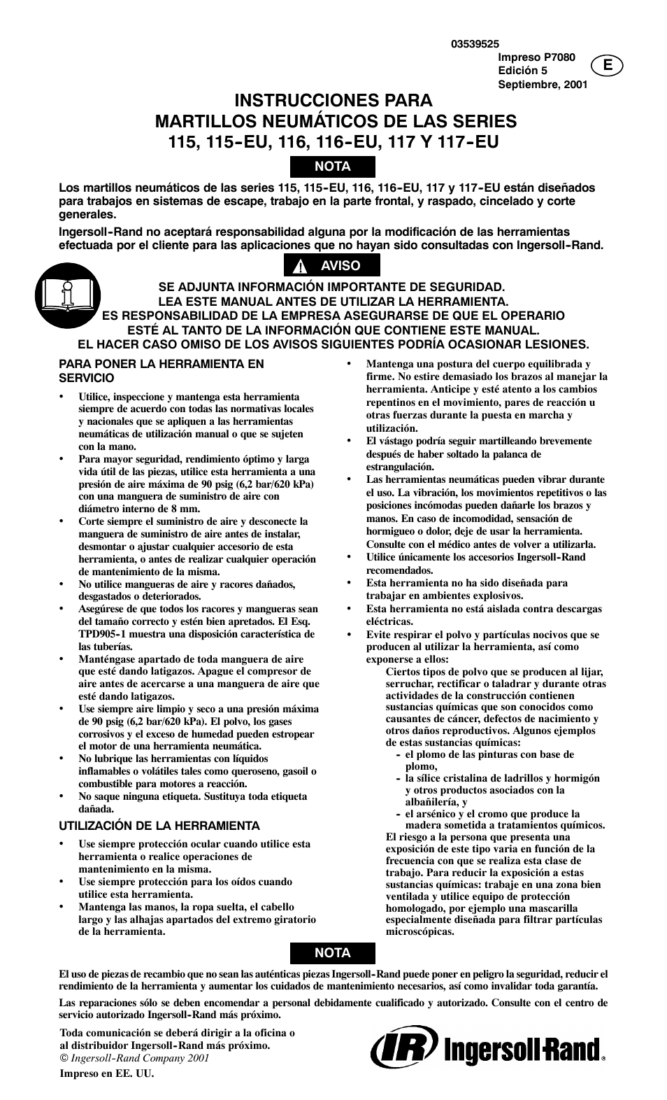 Ingersoll-Rand 115--EU User Manual | Page 17 / 27