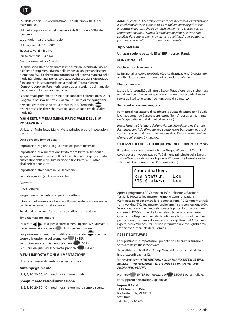 Ingersoll-Rand ETW-E75 User Manual | Page 52 / 92
