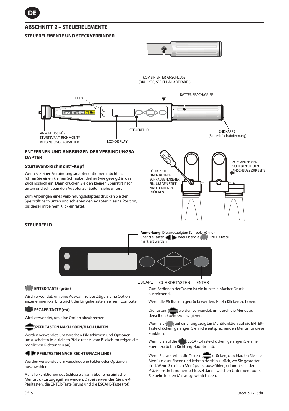 Abschnitt 2 – steuerelemente | Ingersoll-Rand ETW-E75 User Manual | Page 58 / 92