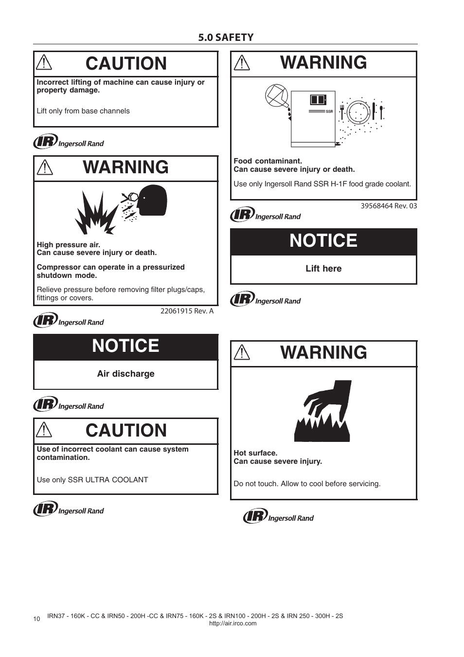 Caution, Warning, Notice | Ingersoll-Rand NIRVANA IRN75-160K-2S User Manual | Page 12 / 100