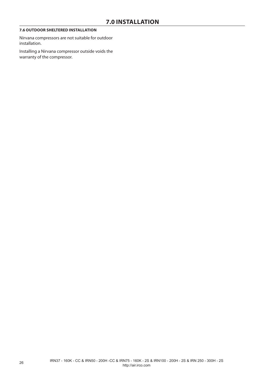 0 installation | Ingersoll-Rand NIRVANA IRN75-160K-2S User Manual | Page 28 / 100