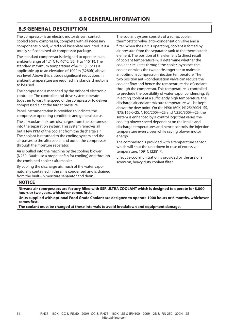 0 general information 8.5 general description | Ingersoll-Rand NIRVANA IRN75-160K-2S User Manual | Page 66 / 100