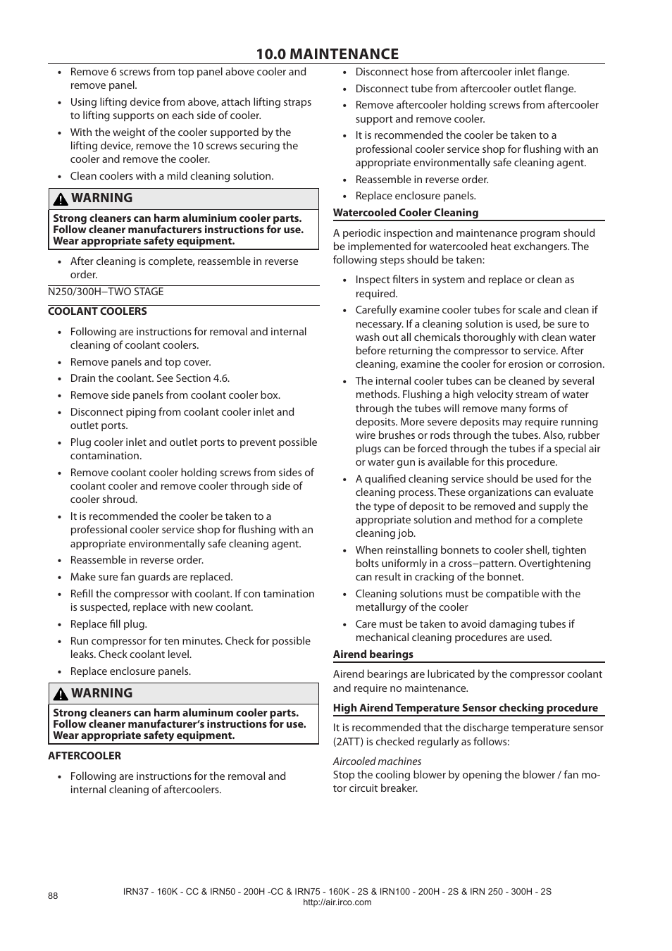 0 maintenance | Ingersoll-Rand NIRVANA IRN75-160K-2S User Manual | Page 90 / 100