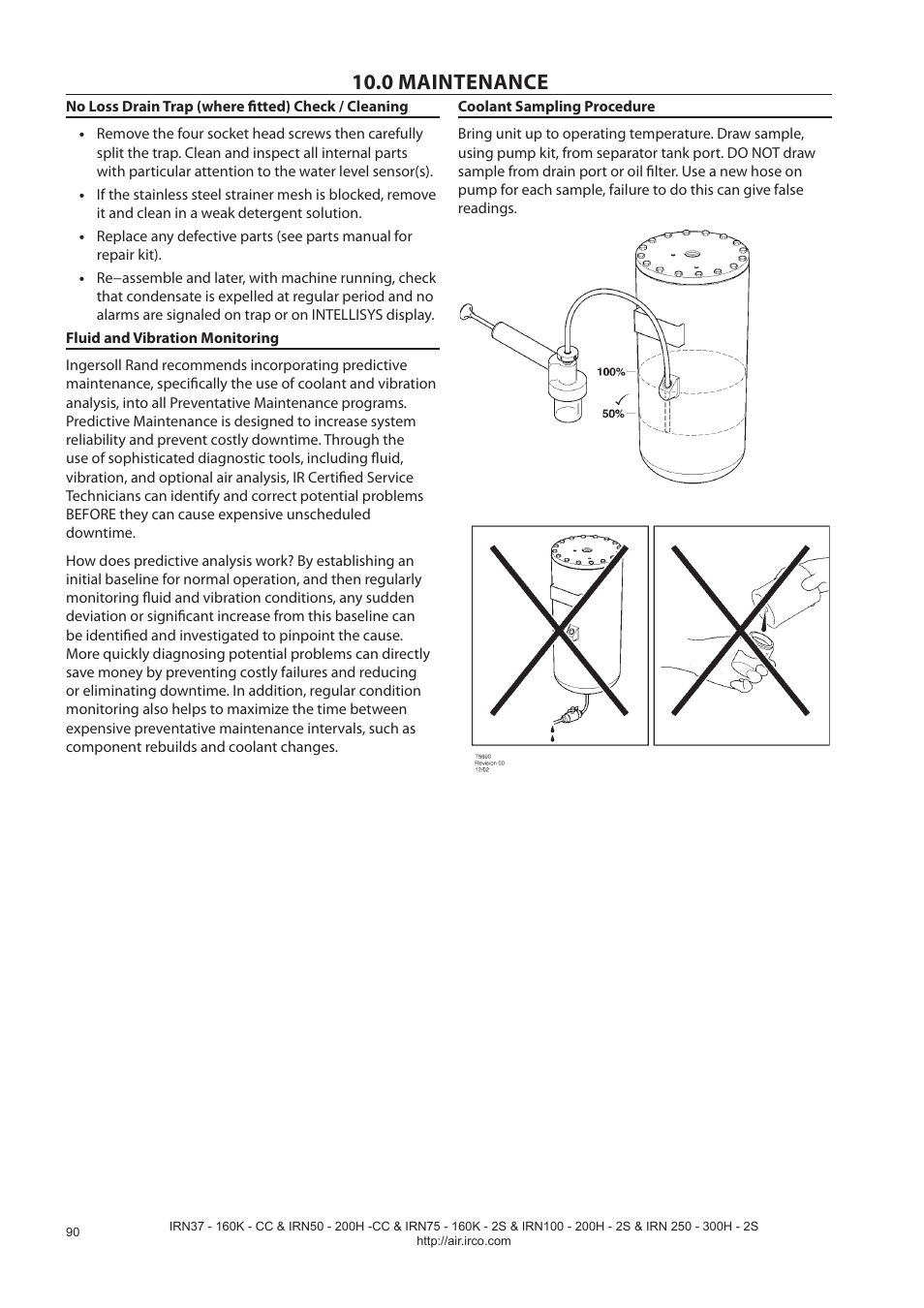 0 maintenance | Ingersoll-Rand NIRVANA IRN75-160K-2S User Manual | Page 92 / 100