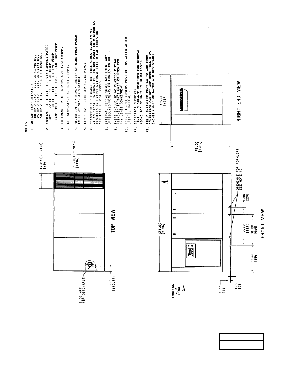 8 foundation plan 125/150 hp w/c two stage | Ingersoll-Rand 100-200 HP/75-160 KW User Manual | Page 66 / 93
