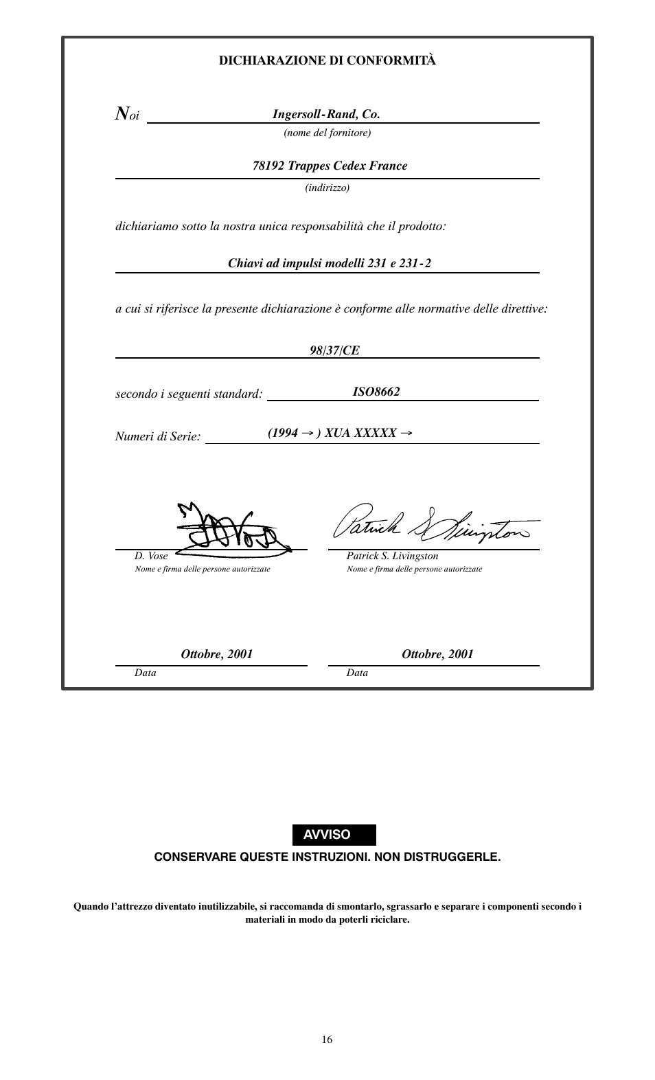 Ingersoll-Rand 231 User Manual | Page 16 / 28