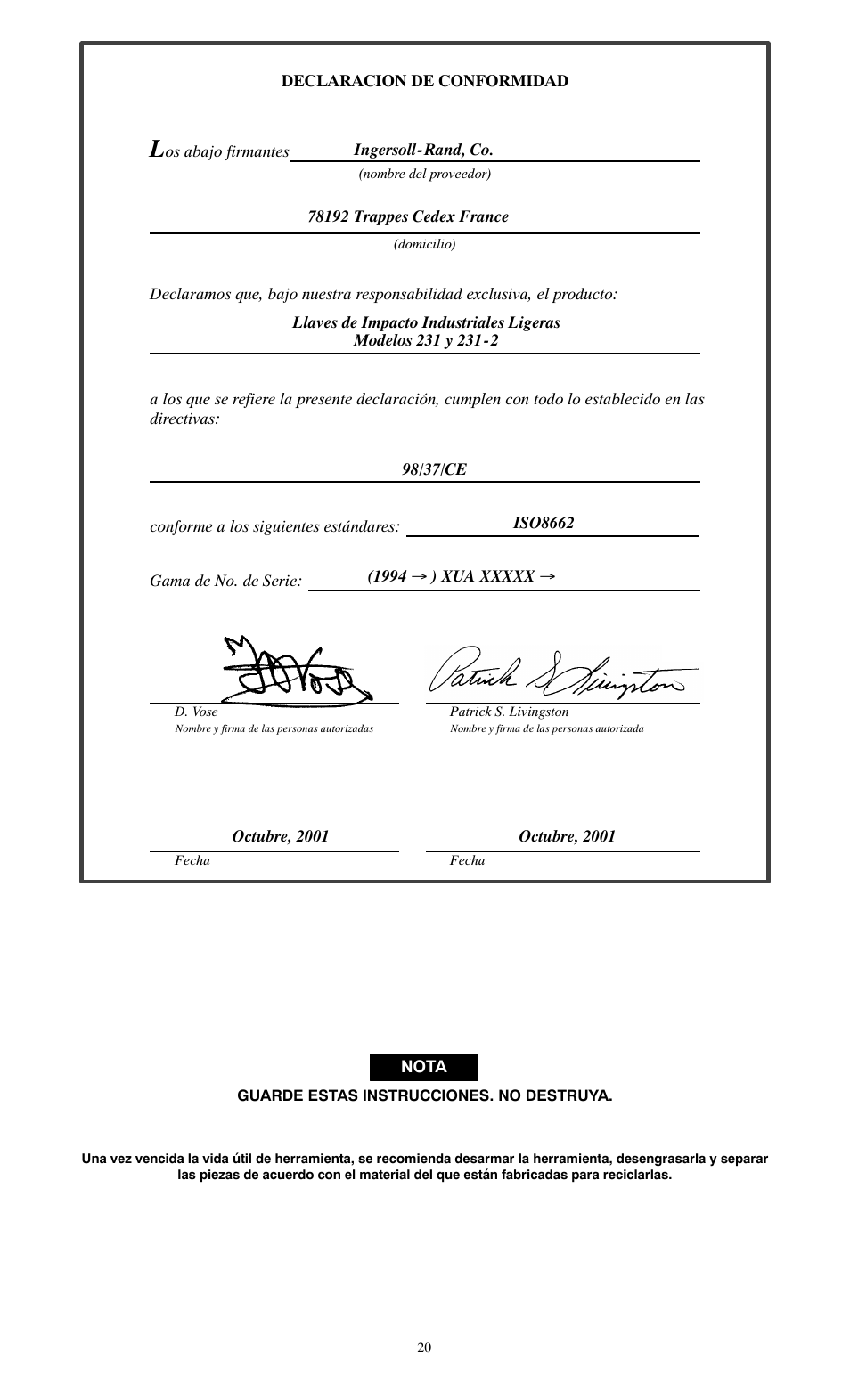 Ingersoll-Rand 231 User Manual | Page 20 / 28