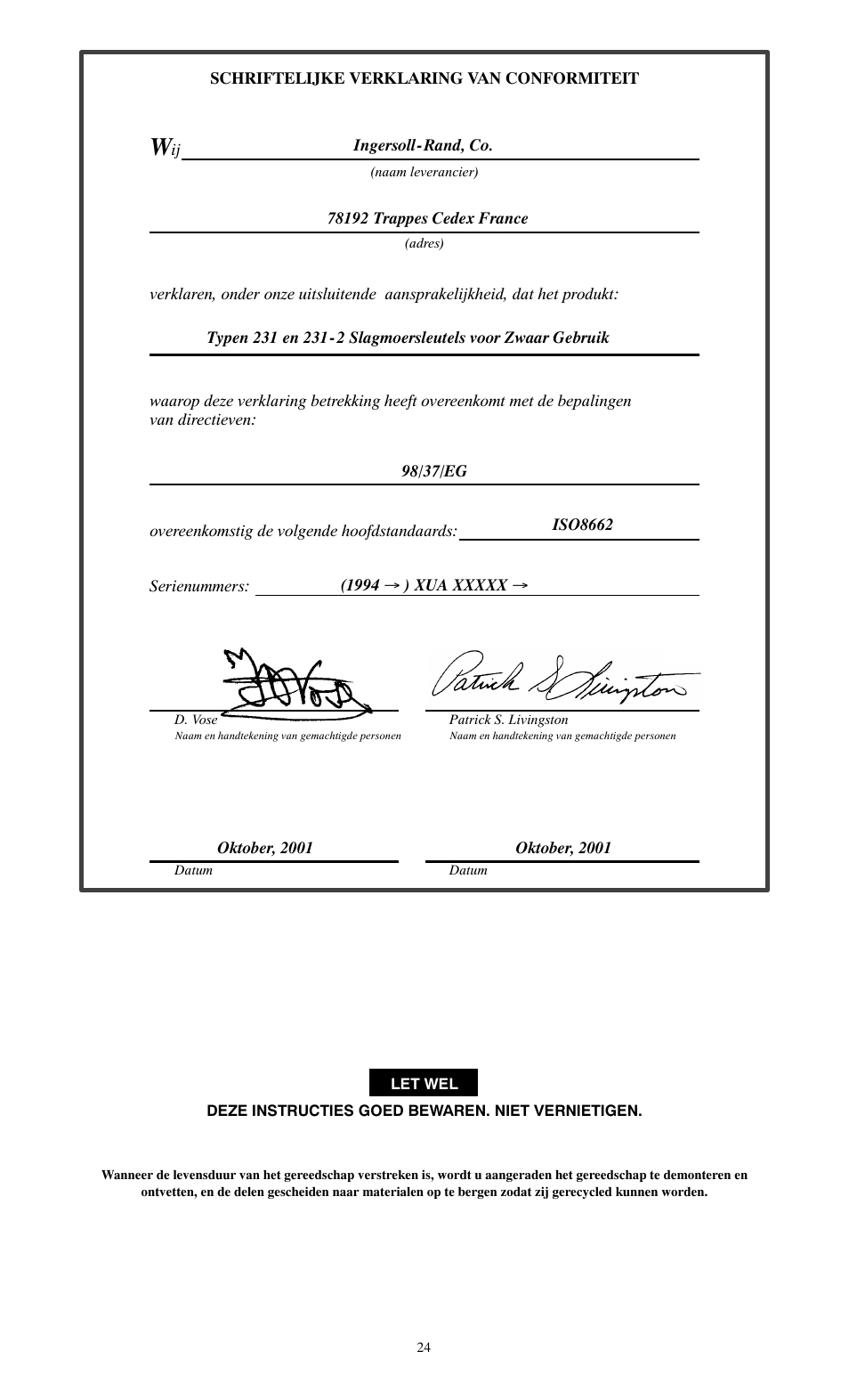 Ingersoll-Rand 231 User Manual | Page 24 / 28