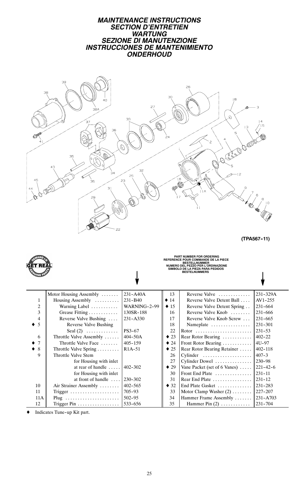 Ingersoll-Rand 231 User Manual | Page 25 / 28
