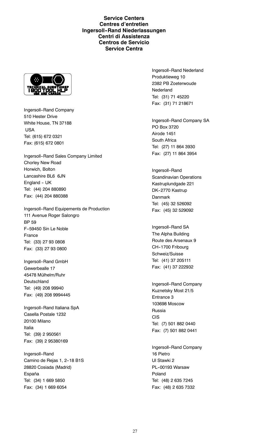 Ingersoll-Rand 231 User Manual | Page 27 / 28