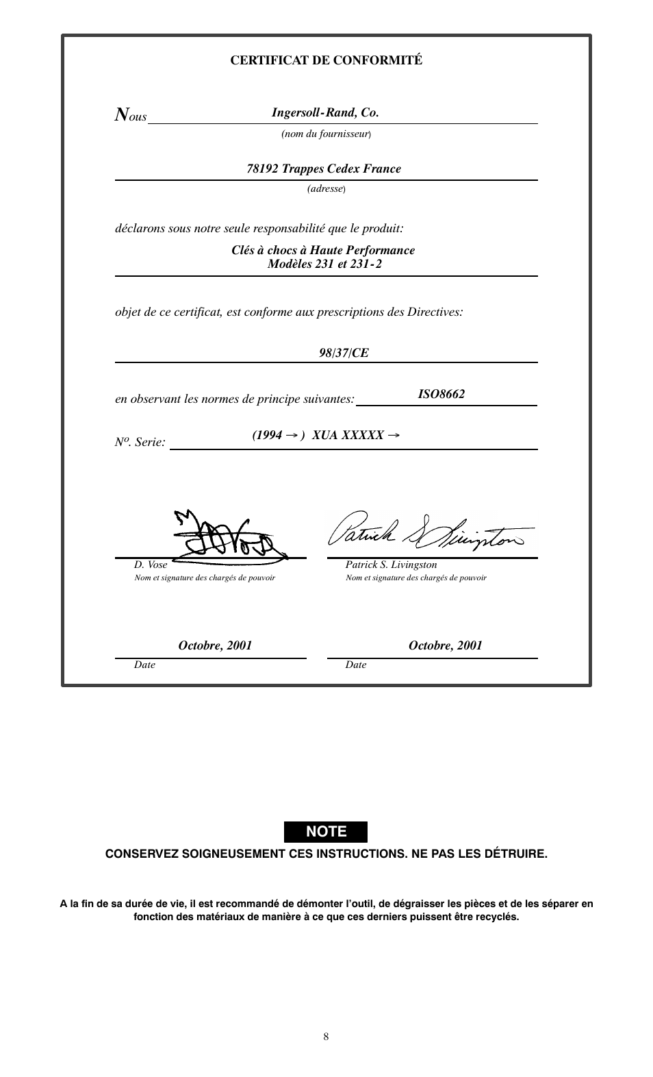 Ingersoll-Rand 231 User Manual | Page 8 / 28