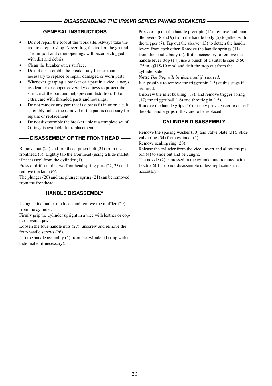 Ingersoll-Rand IR90VR User Manual | Page 20 / 24