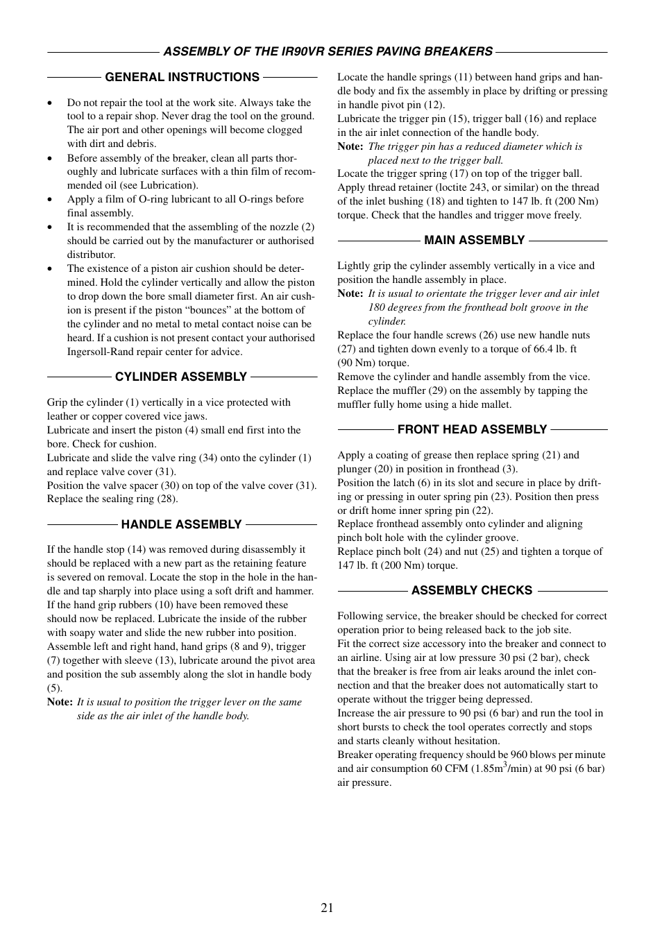 Ingersoll-Rand IR90VR User Manual | Page 21 / 24