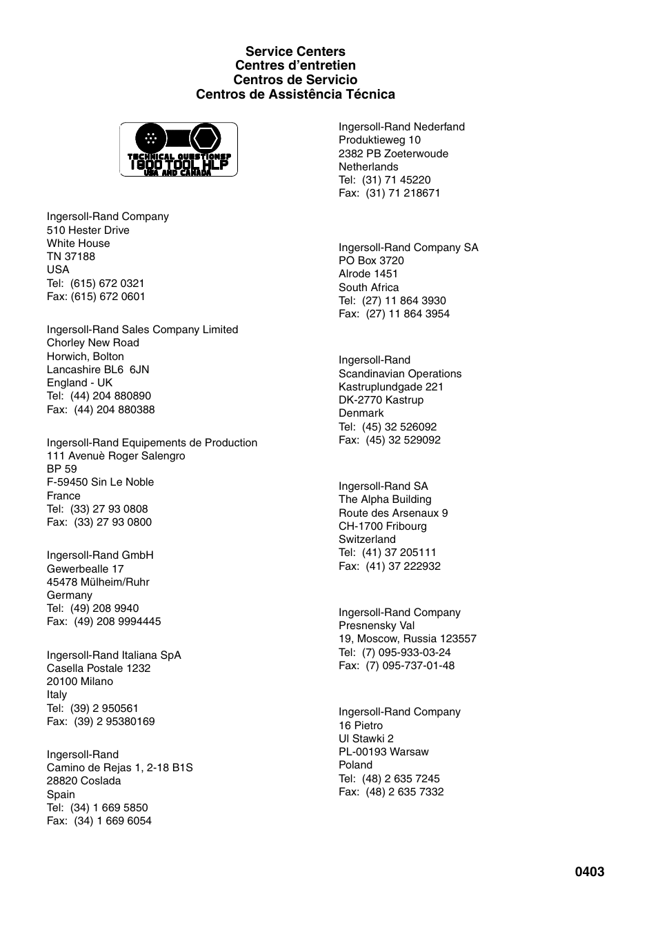 Ingersoll-Rand IR90VR User Manual | Page 24 / 24