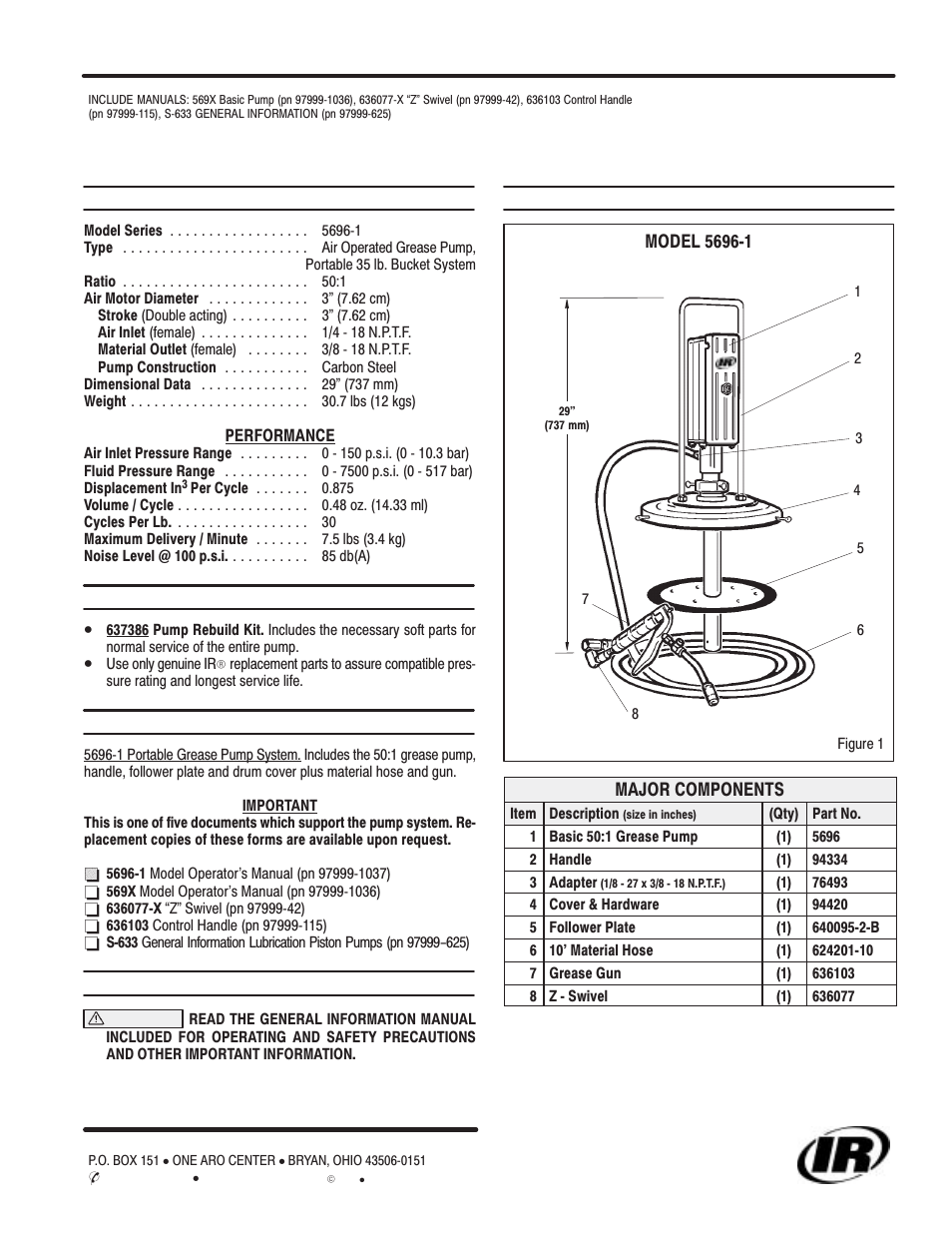 Ingersoll-Rand 5696-1 User Manual | 2 pages