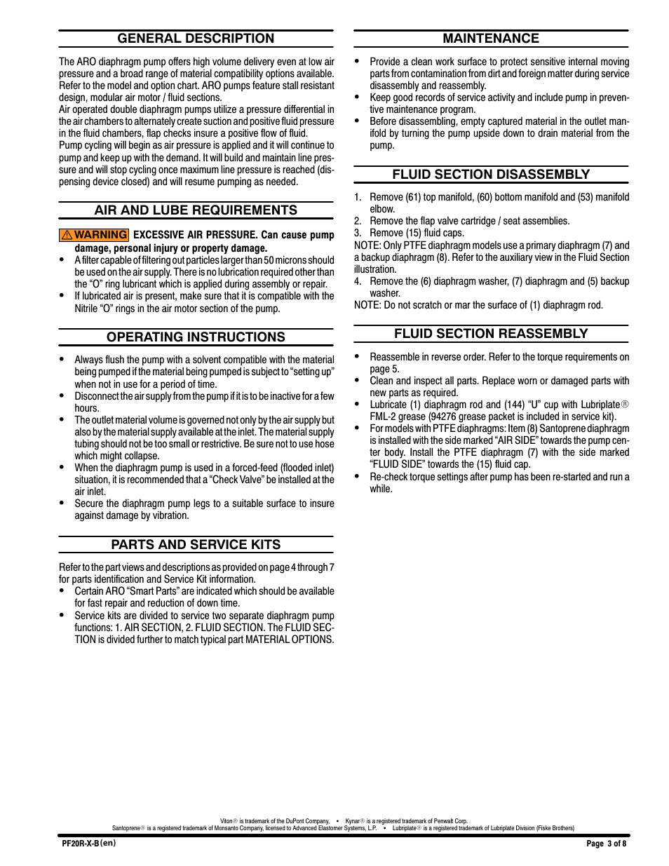 Ingersoll-Rand PF20R-X-B User Manual | Page 3 / 8