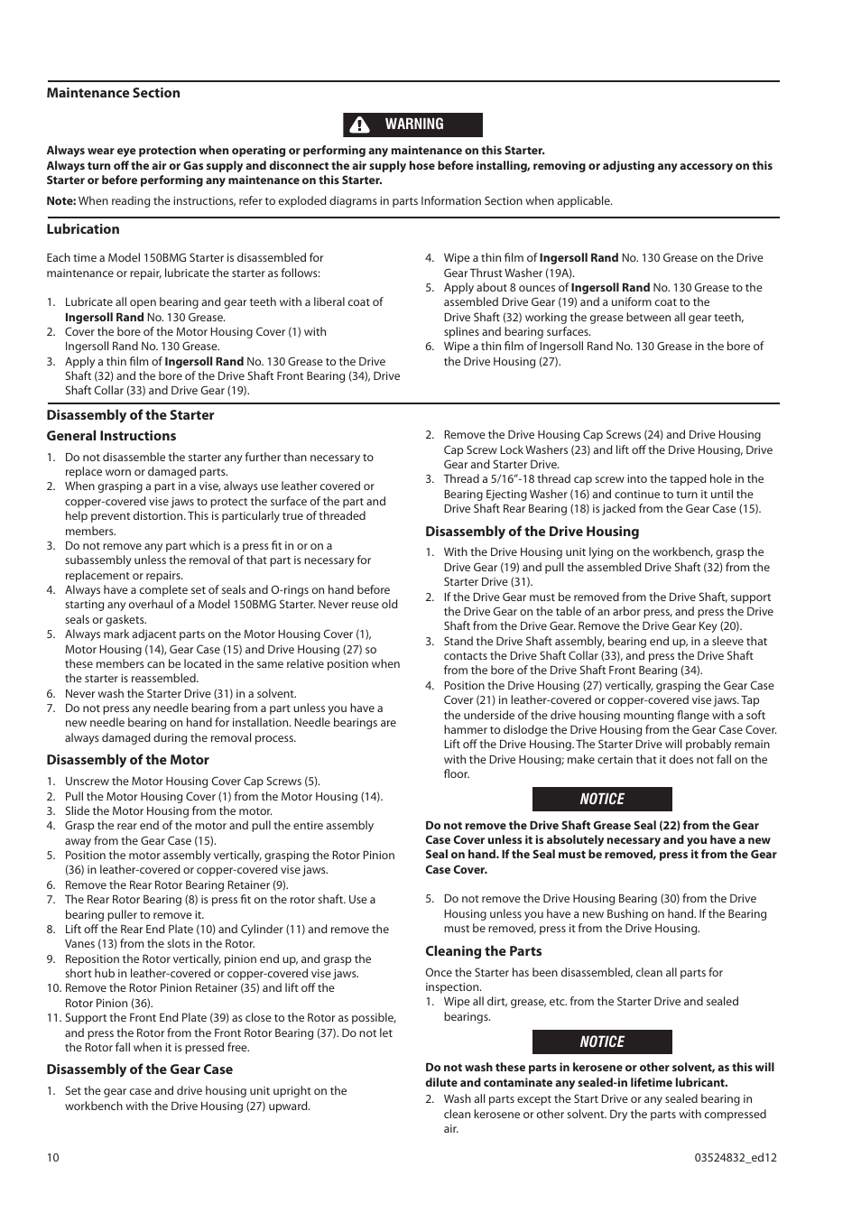 Ingersoll-Rand NO SE ENCUENTRA 150BMG User Manual | Page 10 / 16