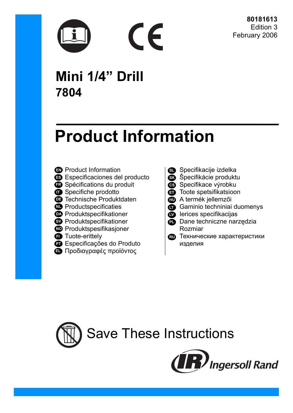 Ingersoll-Rand 7804 User Manual | 28 pages