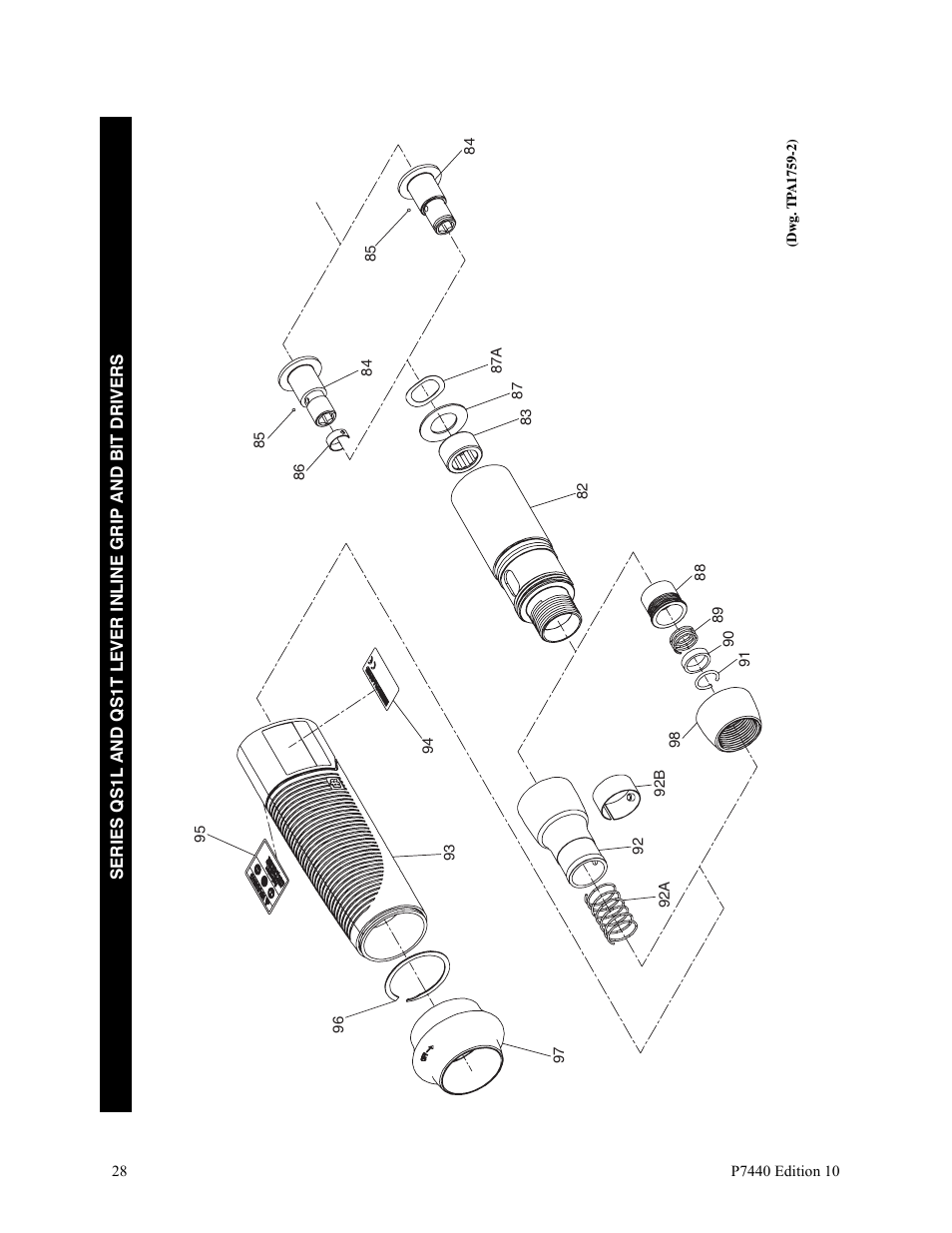 Ingersoll-Rand LEVER IN-LINE AIR SCREWDRIVER QS1T User Manual | Page 28 / 40