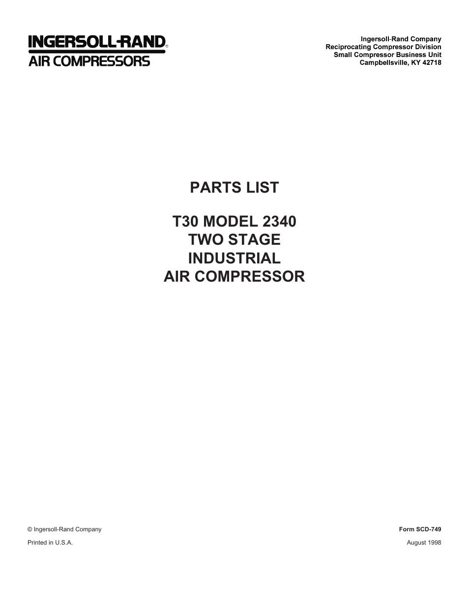 Ingersoll-Rand 2340 User Manual | 20 pages