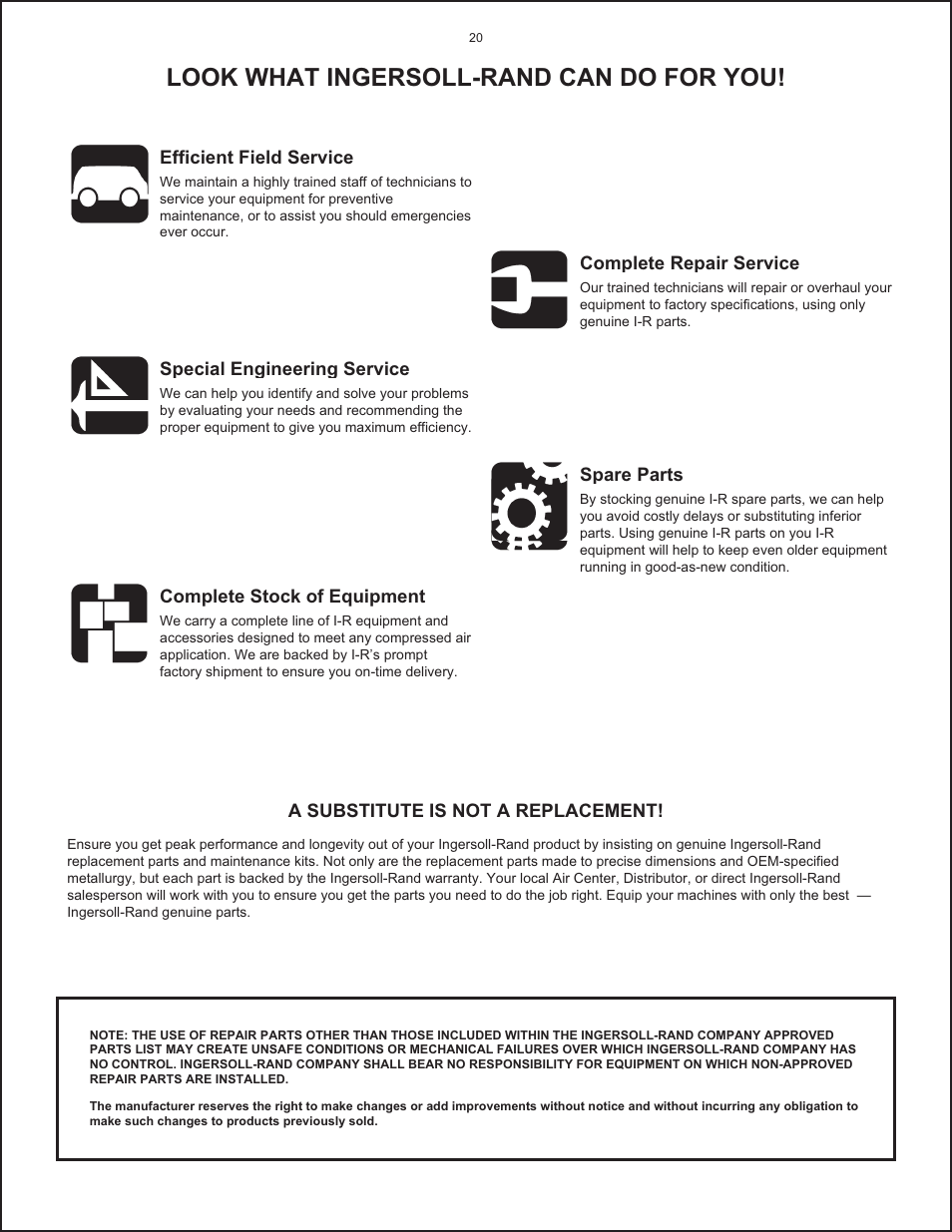 Look what ingersoll-rand can do for you | Ingersoll-Rand 2340 User Manual | Page 20 / 20