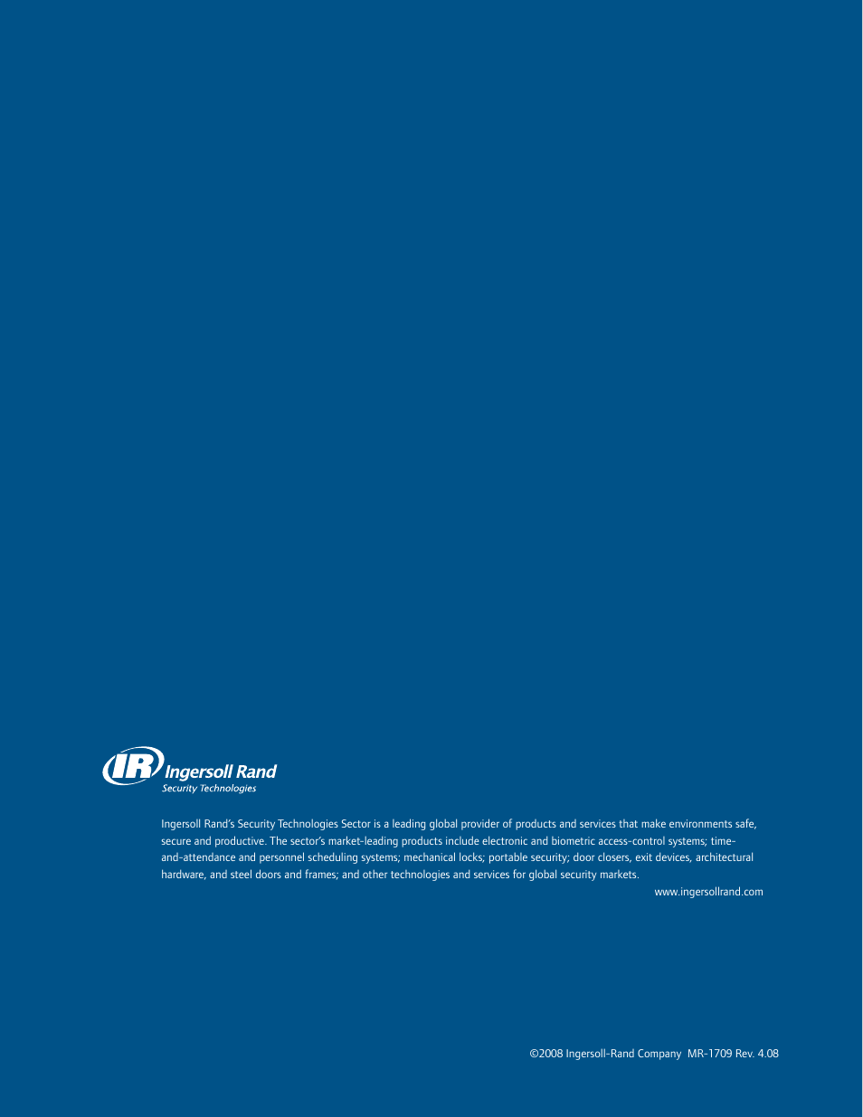Ingersoll-Rand Schlage User Manual | Page 6 / 6