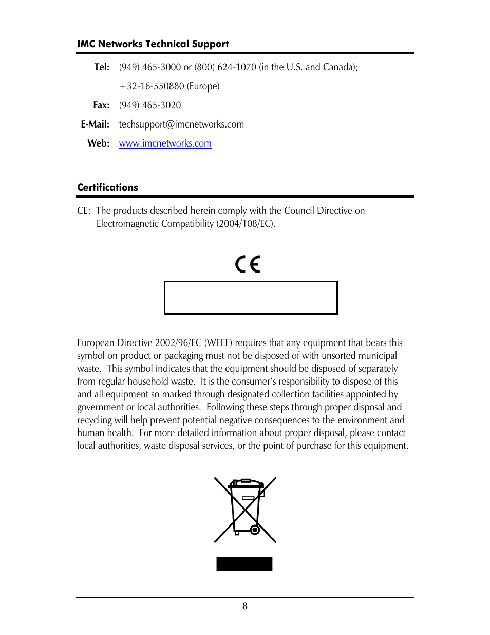 IMC Networks iMcV-Switch User Manual | Page 11 / 12