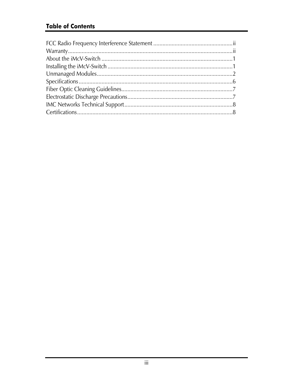 IMC Networks iMcV-Switch User Manual | Page 3 / 12