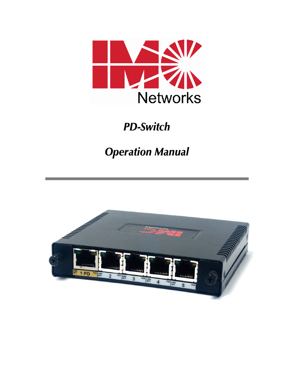 IMC Networks PD-Switch User Manual | 12 pages
