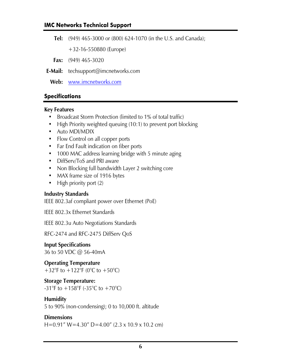 IMC Networks PD-Switch User Manual | Page 9 / 12
