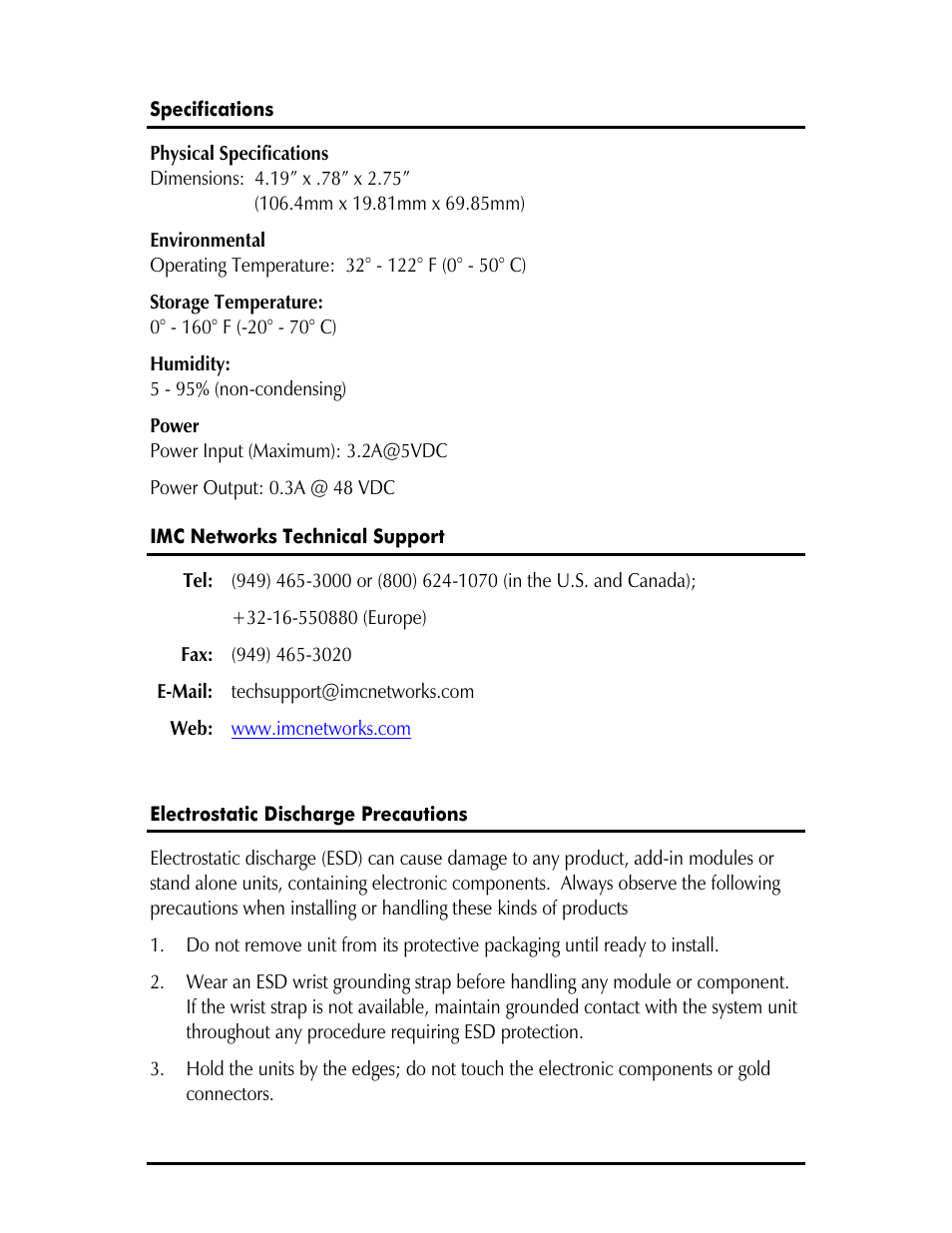 IMC Networks iMcV-PSE-MidSpan User Manual | Page 9 / 12