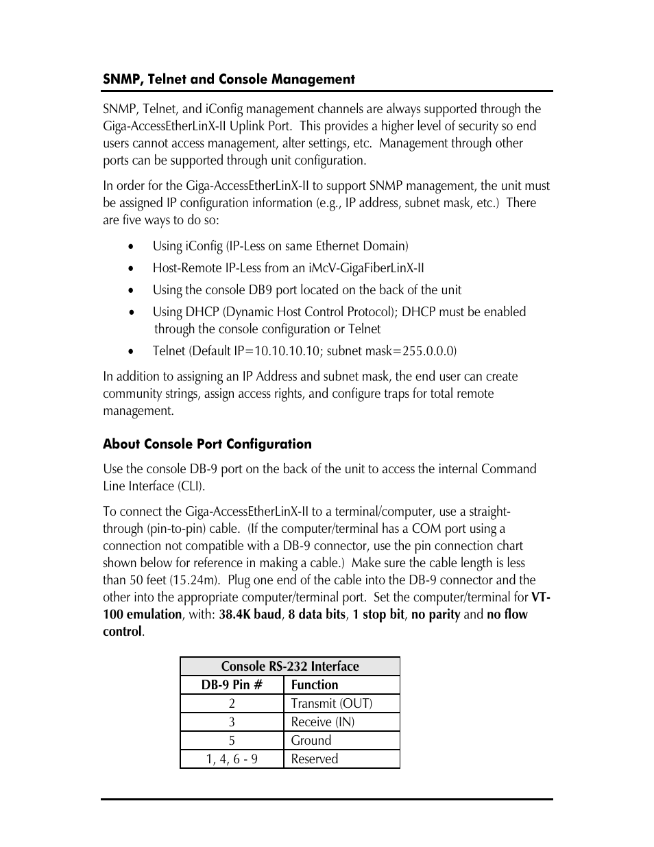 IMC Networks Giga-AcessEtherLinx-II User Manual | Page 8 / 40