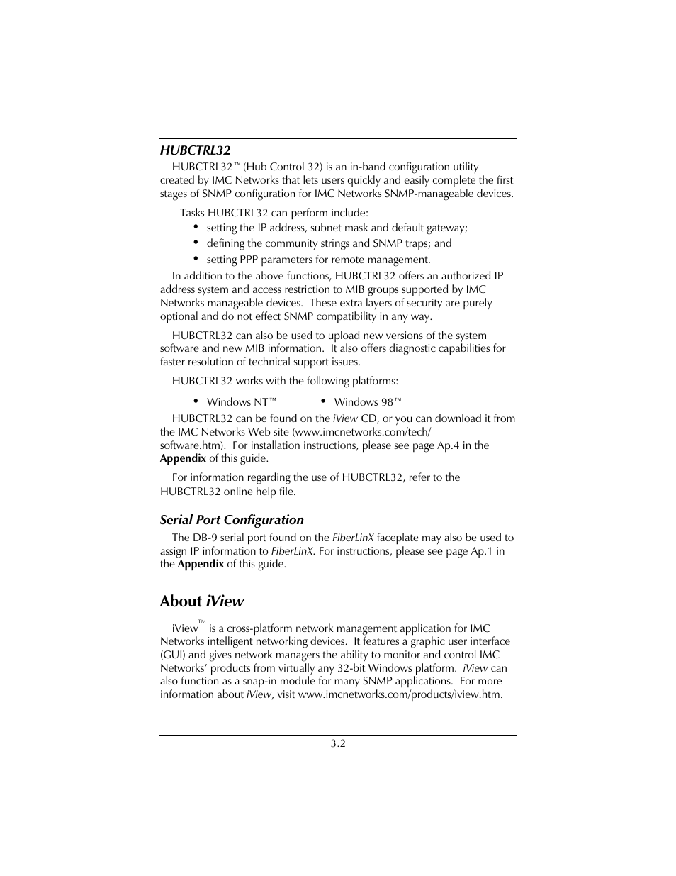 About iview | IMC Networks FiberLinX User Manual | Page 14 / 32