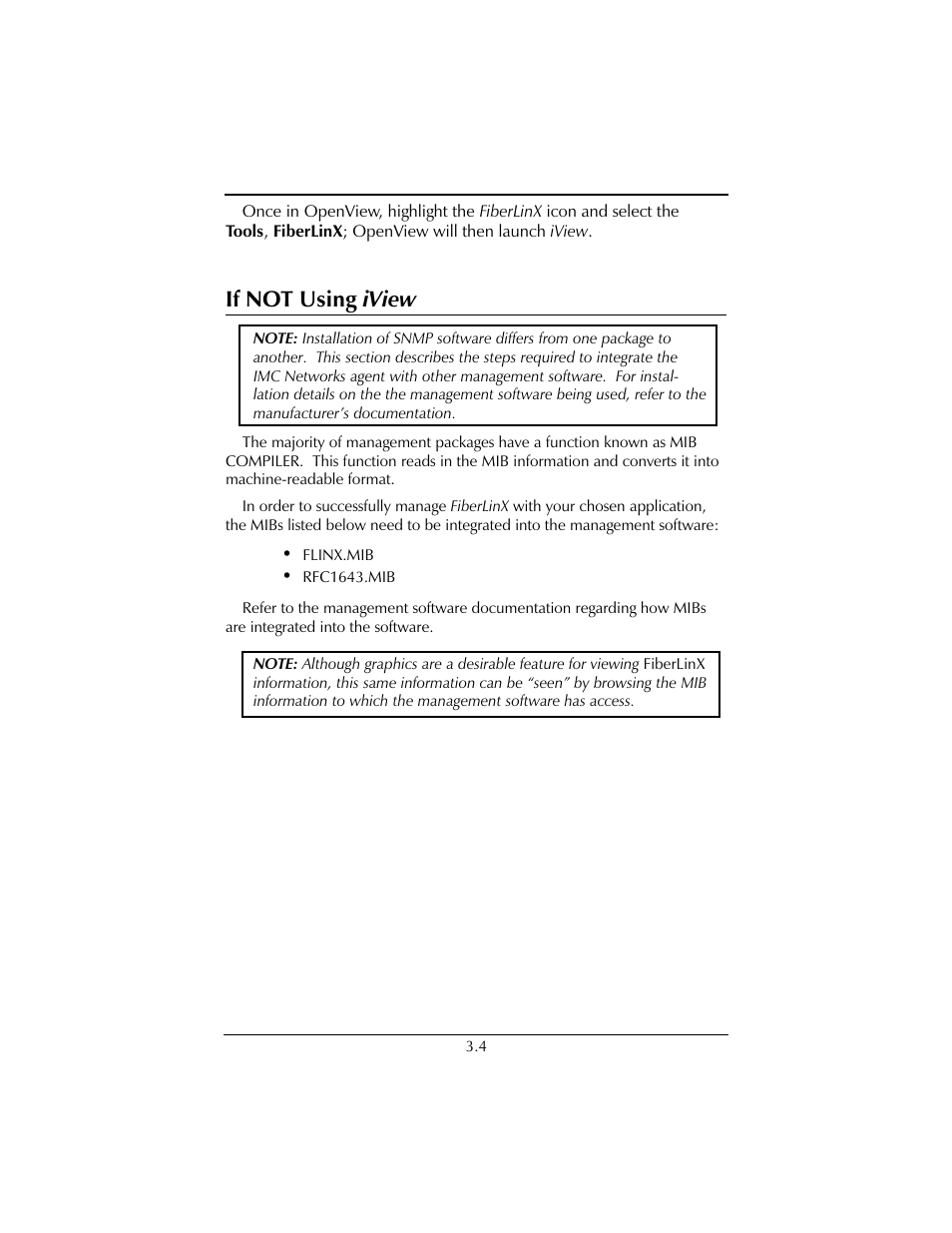 If not using iview | IMC Networks FiberLinX User Manual | Page 16 / 32