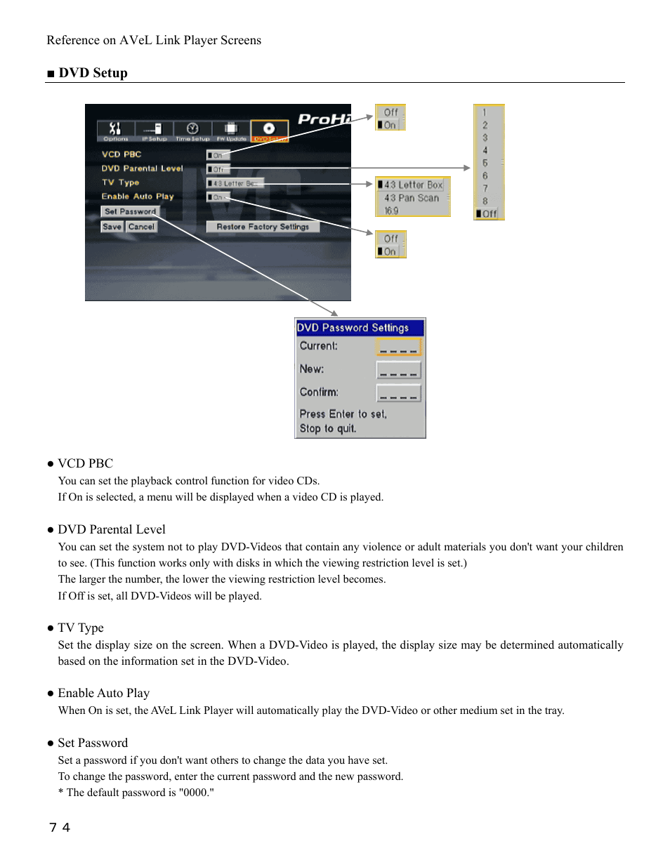 Dvd setup | I-O Display Systems SRDVD-100U User Manual | Page 76 / 84