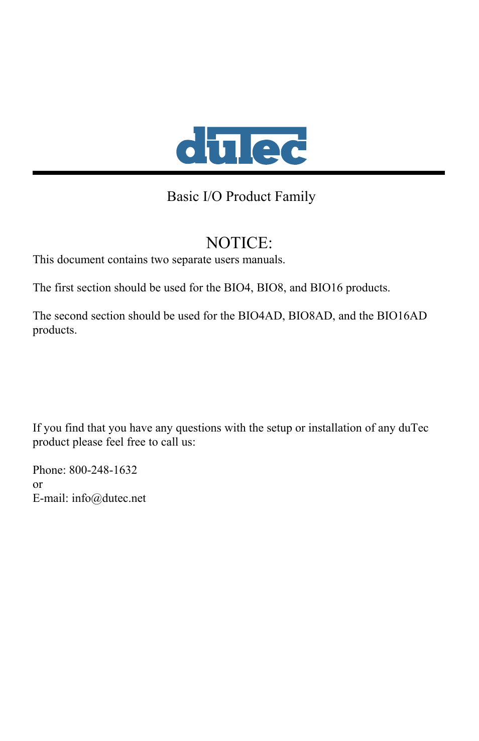 Notice | I-O Display Systems Basic I/O Product User Manual | Page 2 / 81