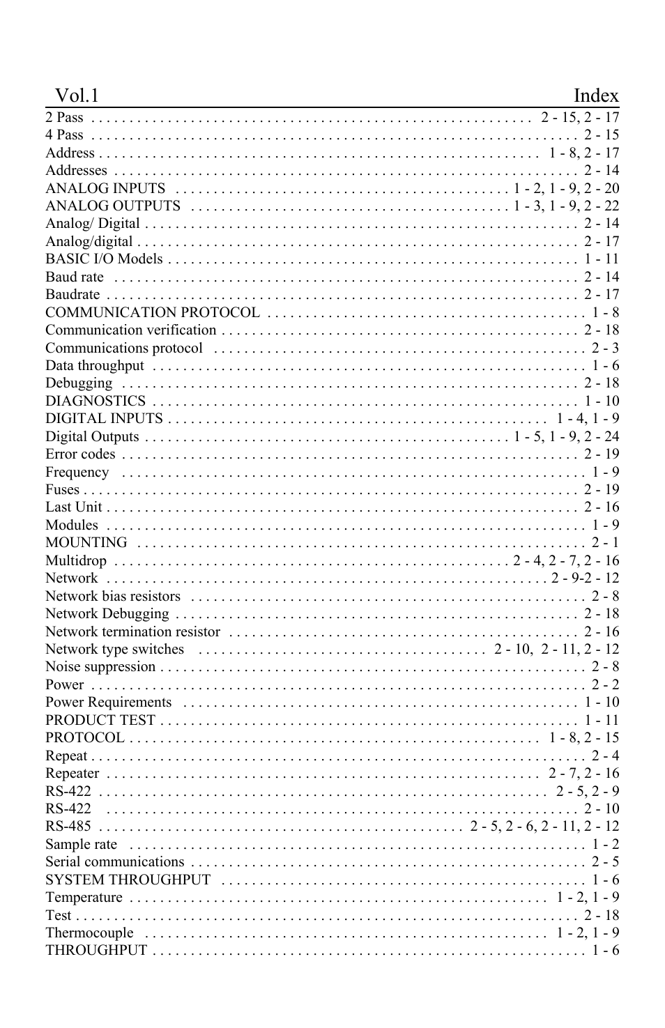 Vol.1 index | I-O Display Systems Basic I/O Product User Manual | Page 42 / 81