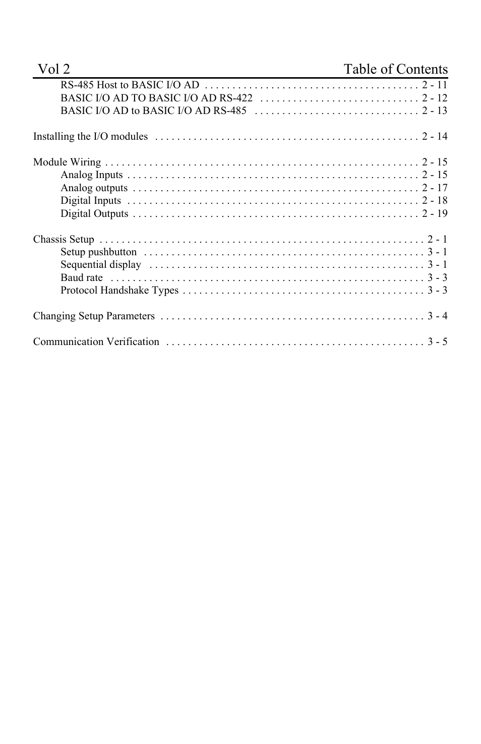 Vol 2 table of contents | I-O Display Systems Basic I/O Product User Manual | Page 46 / 81
